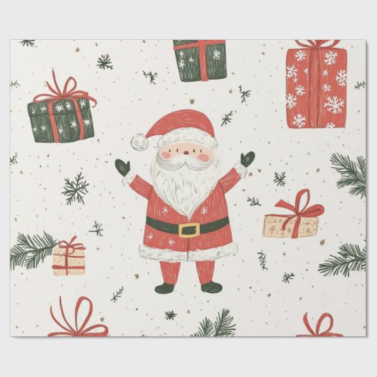 Kadopapier kerst santa geschenkpapier (Flach)