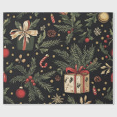 Kadopapier kerst zwart geschenkpapier (Flach)