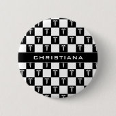 Kadukus-Symbol in Schwarz und Weiß Button (Vorderseite)