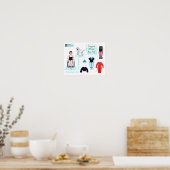 Kady and Maxine Paper Doll Set - Play oder Display Poster (Küche)