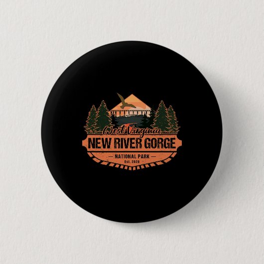 Kaedam Geschenke New River Gorge National Park Wan Button (Vorderseite)