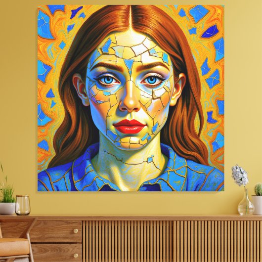 “Kaela” - Pattern of a Past Leinwanddruck (Insitu (Wohnzimmer))