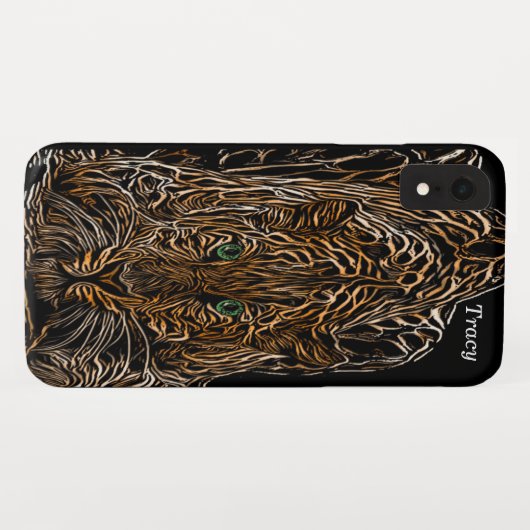 Käetahs-Wildkatze im Waldholzeffekt Case-Mate iPhone Hülle (Rückseite (Horizontal))