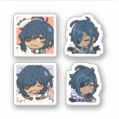 Kaeya Genshin Impact 4er Stickerbogen Aufkleber (Vorderseite)