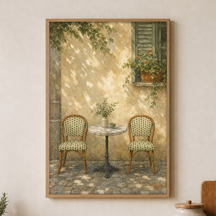 Kafee-Stühle Aquarell Cottagecore-Kunstposter Poster