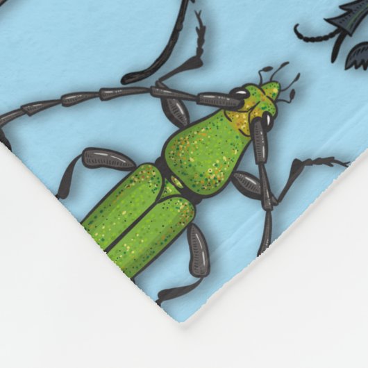 Käfer auf blau fleecedecke (Ecke)