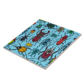 Käfer auf blau fliese (Seite)