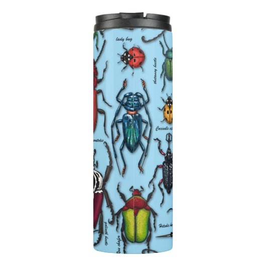 Käfer auf blau thermosbecher (Rückseite)