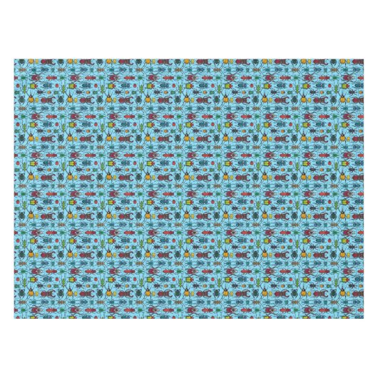 Käfer auf blau tischdecke (Vorderseite (Horizontal))