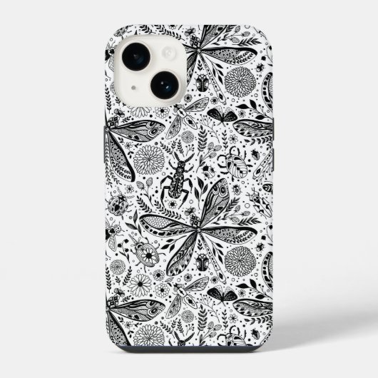 Käfer auf dunkelblau iPhone hülle (Rückseite)