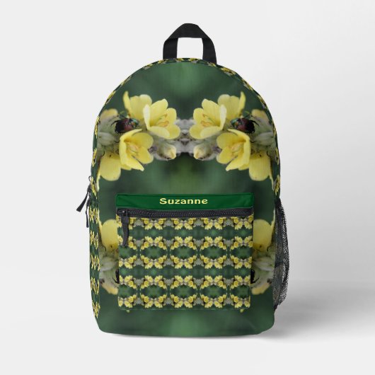 Käfer auf Mullein Blume Abstrakt Personalisiert Bedruckter Rucksack (Vorderseite)