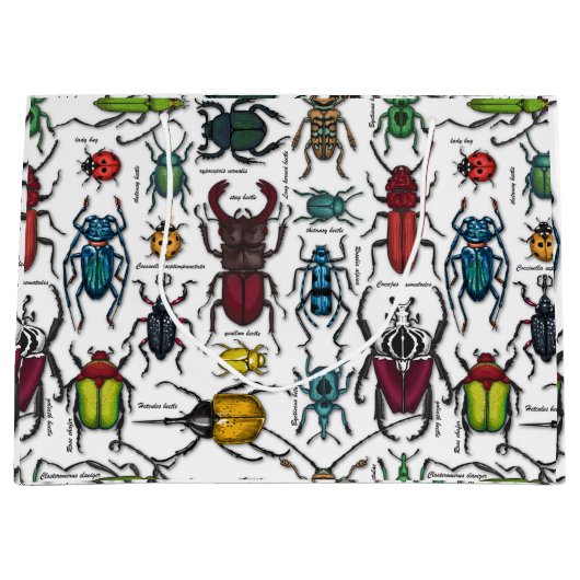 Käfer auf weiß große geschenktüte (Vorderseite)