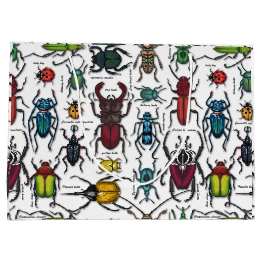 Käfer auf weiß große geschenktüte (Rückseite)
