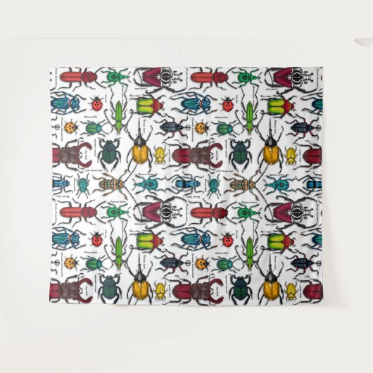 Käfer auf weiß wandteppich (Vorderseite (Horizontal))