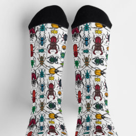 Käfer auf weißem Grund Socken