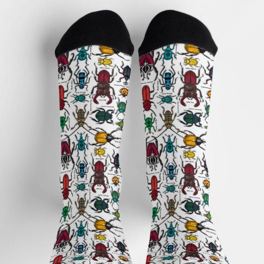 Käfer auf weißem Grund Socken (Oben)