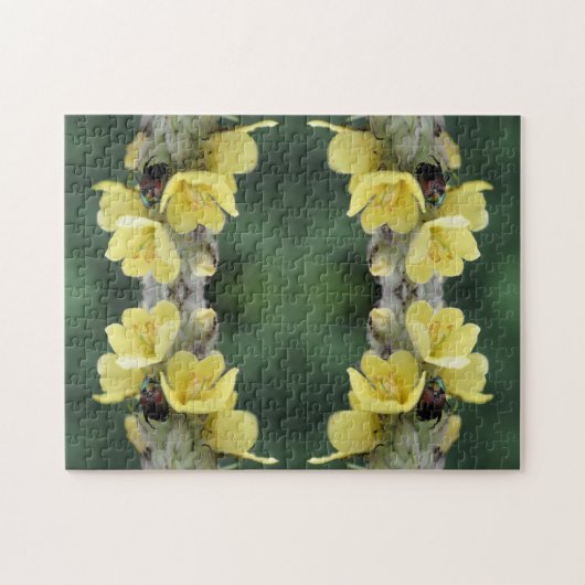 Käfer auf Wild-Mullein-Blume Abstrakt Puzzle (Horizontal)