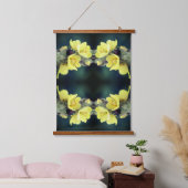 Käfer auf Wild-Mullein-Blume Abstrakt Wandteppich Mit Holzrahmen (Schlafzimmer)