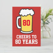 Käfer bis 80 Jahre Bier 80. Party Einladung (Stehend Vorderseite)