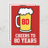 Käfer bis 80 Jahre Bier 80. Party Einladung (Vorne/Hinten)