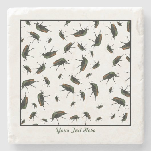 Käfer-Bug-Stone-Untersetzer - Personalisierte Opti Steinuntersetzer (Vorderseite)