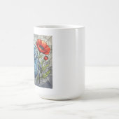 Käfer-Buntglas-Design lebhafte Mohnblüte-Blume Kaffeetasse (Mittel)