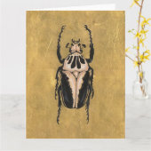 Käfer-Grußkarte Karte (Gelbe Blume)