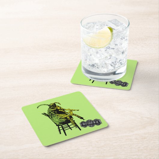 Käfer | Käfer im Vorsitz Rechteckiger Pappuntersetzer (Vor Ort)