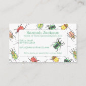 Käfer Lovebugs Kinder-Rufkarte Telefonnummerkarte (Rückseite)