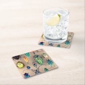 Käfer-Sammlung Rechteckiger Pappuntersetzer (Vor Ort)