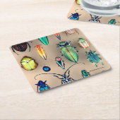 Käfer-Sammlung Rechteckiger Pappuntersetzer (angewinkelt)