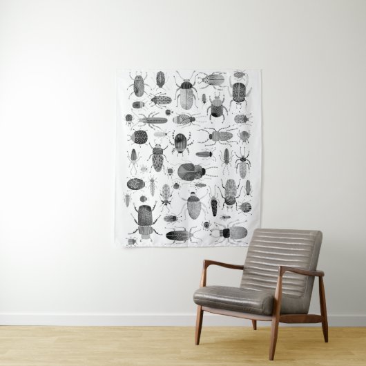 Käfer schwarz und weiß wandteppich (Beispiel)