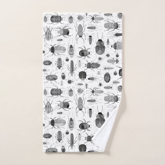 Käfer Schwarz & Weiß Badhandtuch Set (Handtuch)