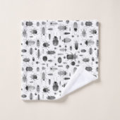 Käfer Schwarz & Weiß Badhandtuch Set (Waschlappen)