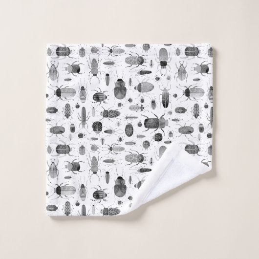 Käfer Schwarz & Weiß Badhandtuch Set (Waschlappen)