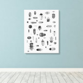 Käfer Schwarz & Weiß Leinwanddruck (Insitu (Holzboden))