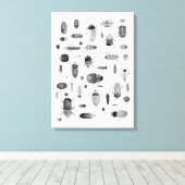 Käfer Schwarz & Weiß Leinwanddruck (Insitu (Holzboden))