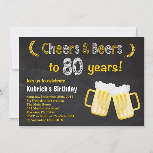 Käfer und Bier 80. Geburtstagsfeier Einladung (Vorderseite)