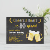 Käfer und Bier 80. Geburtstagsfeier Einladung (Stehend Vorderseite)