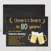 Käfer und Bier 80. Geburtstagsfeier Einladung (Vorne/Hinten)