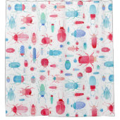 Käfer und Bugs Spaß Wasserfarbe Duschvorhang (Vorderseite)