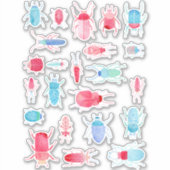 Käfer und Bugs Wasserfarben Insektenmalerei Aufkleber (Vorderseite)