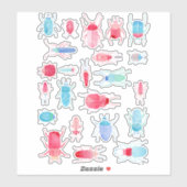 Käfer und Bugs Wasserfarben Insektenmalerei Aufkleber (Blatt)