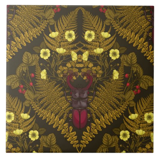 Käfer und Farne Fliese (Vorderseite)