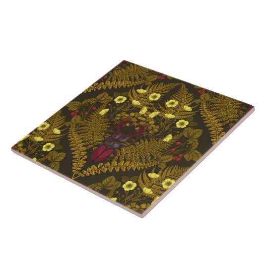 Käfer und Farne Fliese (Seite)