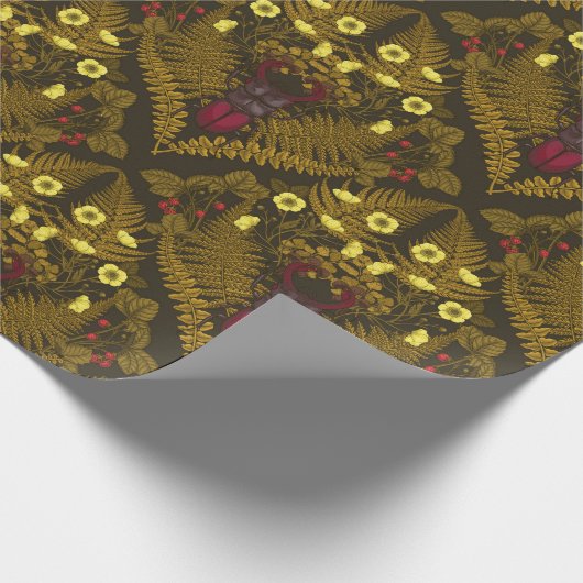 Käfer und Farne Geschenkpapier (Ecke)