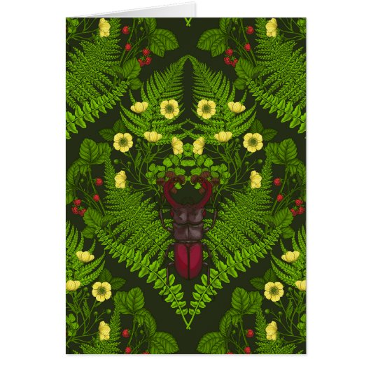 Käfer und Farne, grüne Blätter (Vorne)