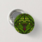 Käfer und Farne, grüne Blätter Button (Vorne & Hinten)