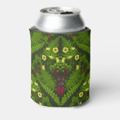 Käfer und Farne, grüne Blätter Dosenkühler (Kanne Rückseite)
