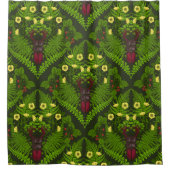 Käfer und Farne, grüne Blätter Duschvorhang (Vorderseite)